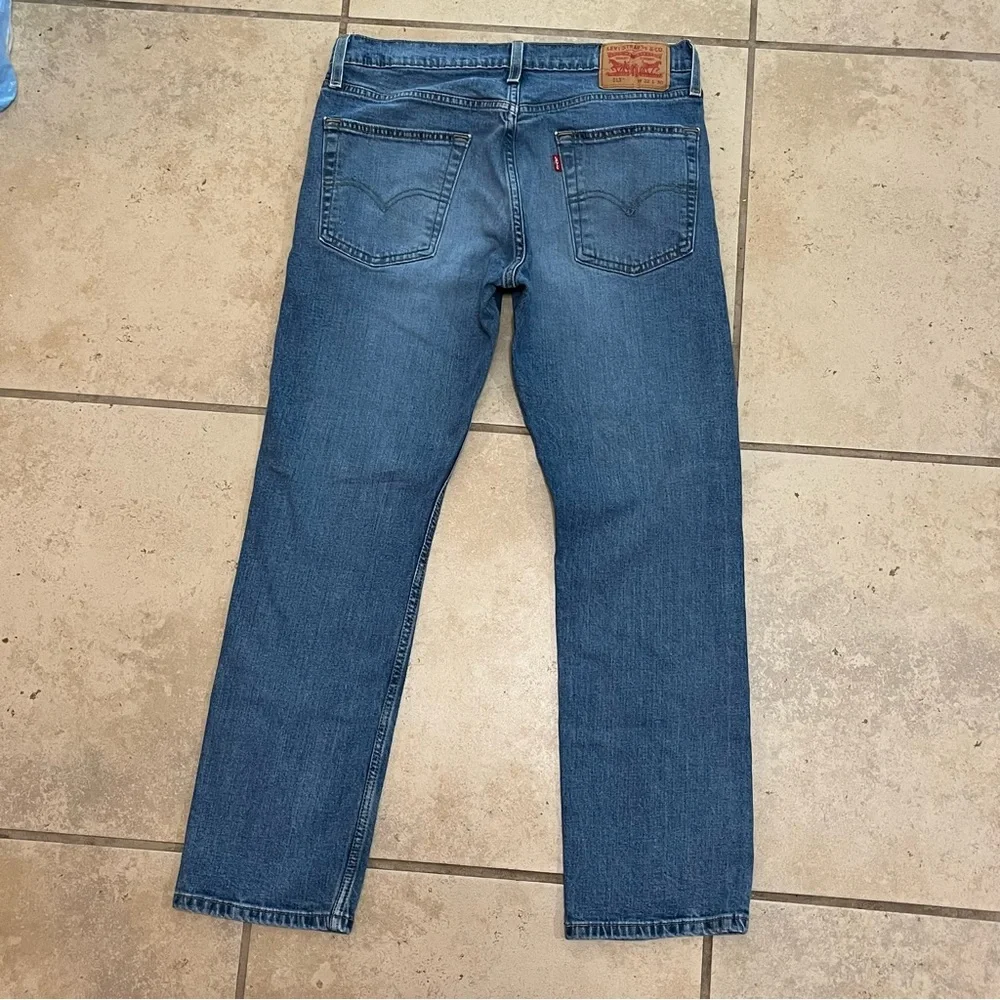 Levi's 513 Slim Straight Jeans Blue Denim 32x30 Skater Clean Girl Western